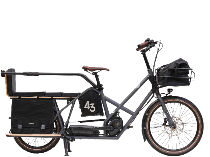 Voorbeeld van een longtail fiets voor het leasen van elektrische fietsen
