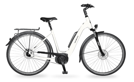 Voorbeeld van een elektrische fiets met trapondersteuning voor het leasen van elektrische fietsen